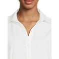 thumbnail image 4 of Blu White Blu Women's Solid Button-Front Shirt, 4 of 5