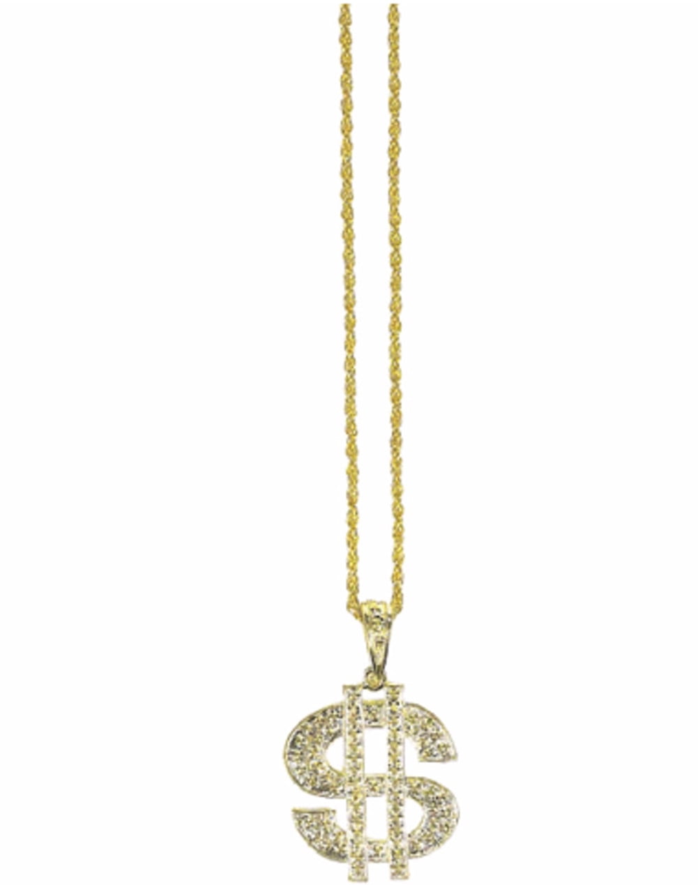 Realistic Plastic 15" Fancy Chunky Gold Gangster Pimp Necklace Dress Jewelery 