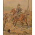 thumbnail image 2 of Juliusz Kossak 15x17 Gold Ornate Wood Frame and Double Matted Museum Art Print Titled - Rider on Horseback (1887), 2 of 4
