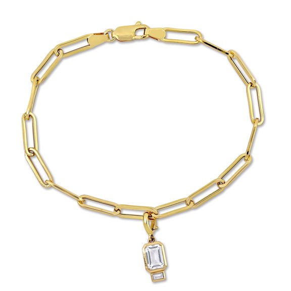 Everly Women's Created Sapphire Yellow Gold Plated Bracelet
