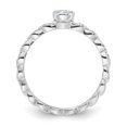 thumbnail image 2 of Primal Silver Sterling Silver Polished Aquamarine and Diamond Ring, 2 of 5