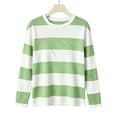 thumbnail image 3 of Horkkom Striped Shirt Women Long Sleeve Pullover Crew Neck T Shirts Casual Daily Fall Tops XXXXXL, 3 of 4
