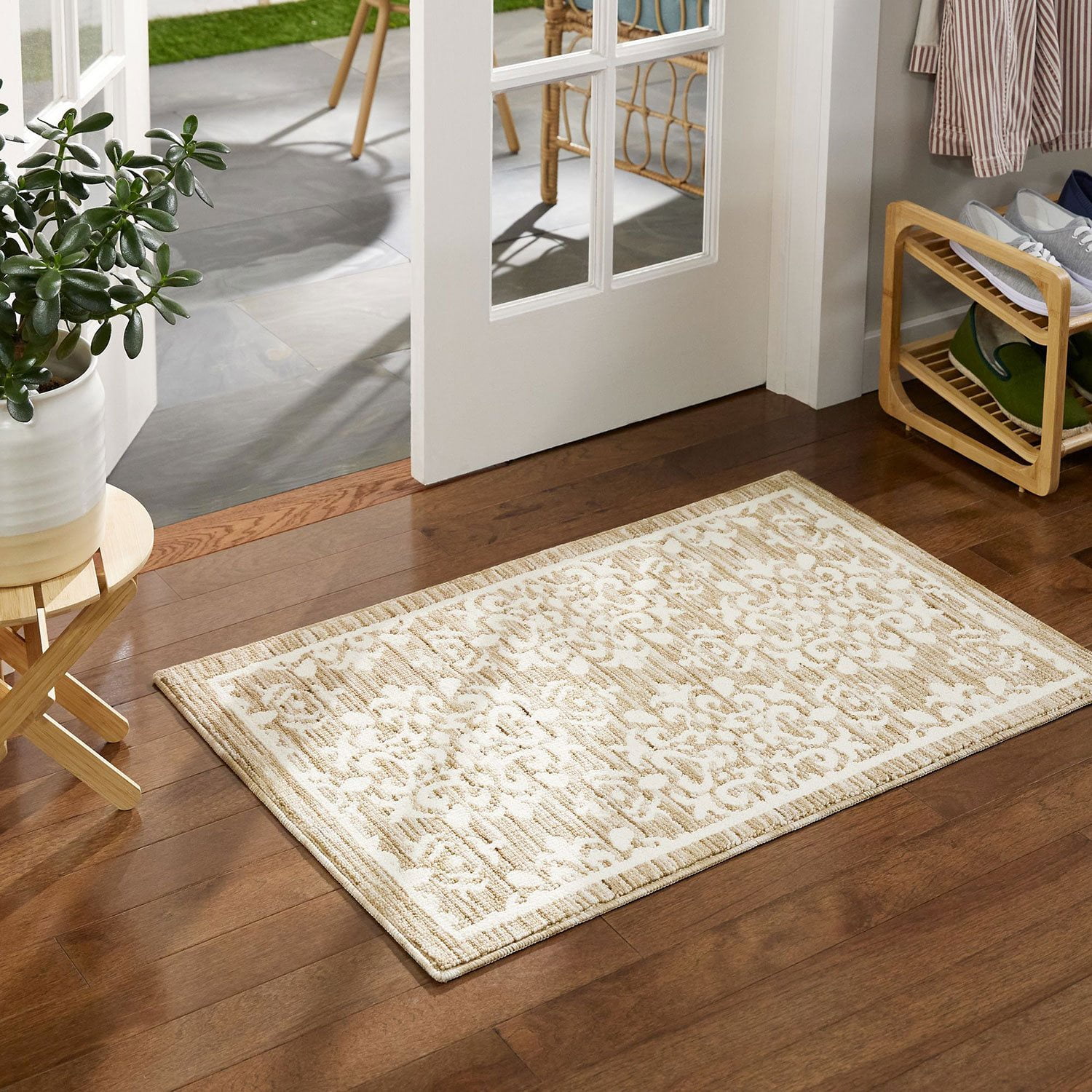 2013年製 lndependent CROSS LOGO RUG MAT JONATHAN Y Slant Modern Abstract Black/Gray 5 ft. x 8 ft