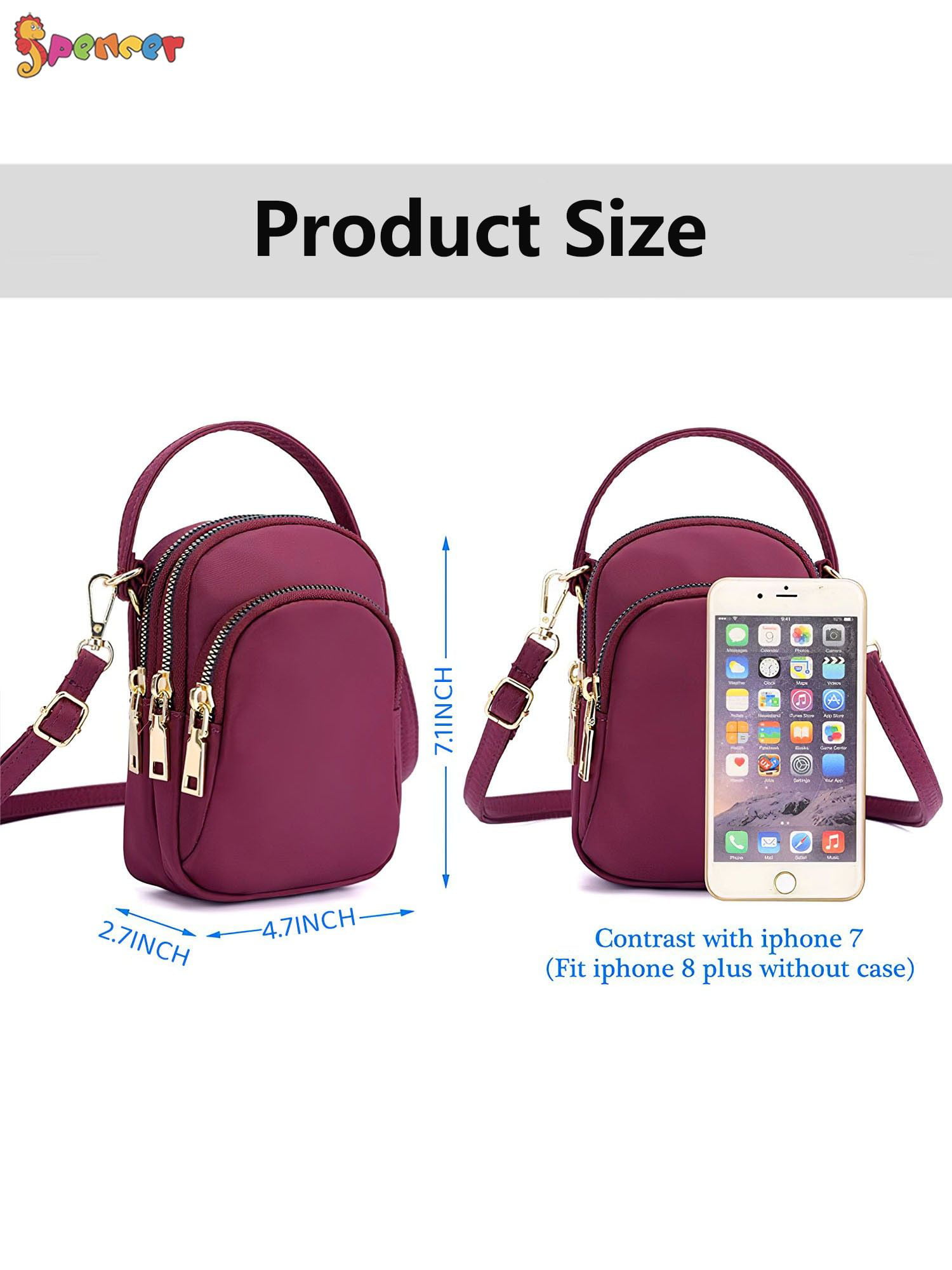 SPRING PARK Women Crossbody Cell Phone Bag Leather Small Shoulder Purse  Clutch Handbag Wallet Case - Walmart.com