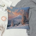 thumbnail image 2 of Orinice Snowy Mountain Trees Sunset Graphic Decorative Cushion Throw Pillow Cover for Home Living Room Sofa, Winter Style, 1PC 12x12in, 2 of 5