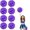 Mixed purple, variant on 8 Pcs Cheerleading poms,pom poms Cheerleading with Finger Holes Metallic Foil Cheer Pom Pomsfor Dance, Matches, Team Spirit Sports (Mixed Blue)
