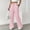 Pink women wide leg lounge pants a1, variant on Cagogo Striped Wide Leg Lounge Pants for Women Elastic Waist Casual Long Trousers with Pockets Fashion Comfortable Home Outdoor Wear, Yellow 2XL