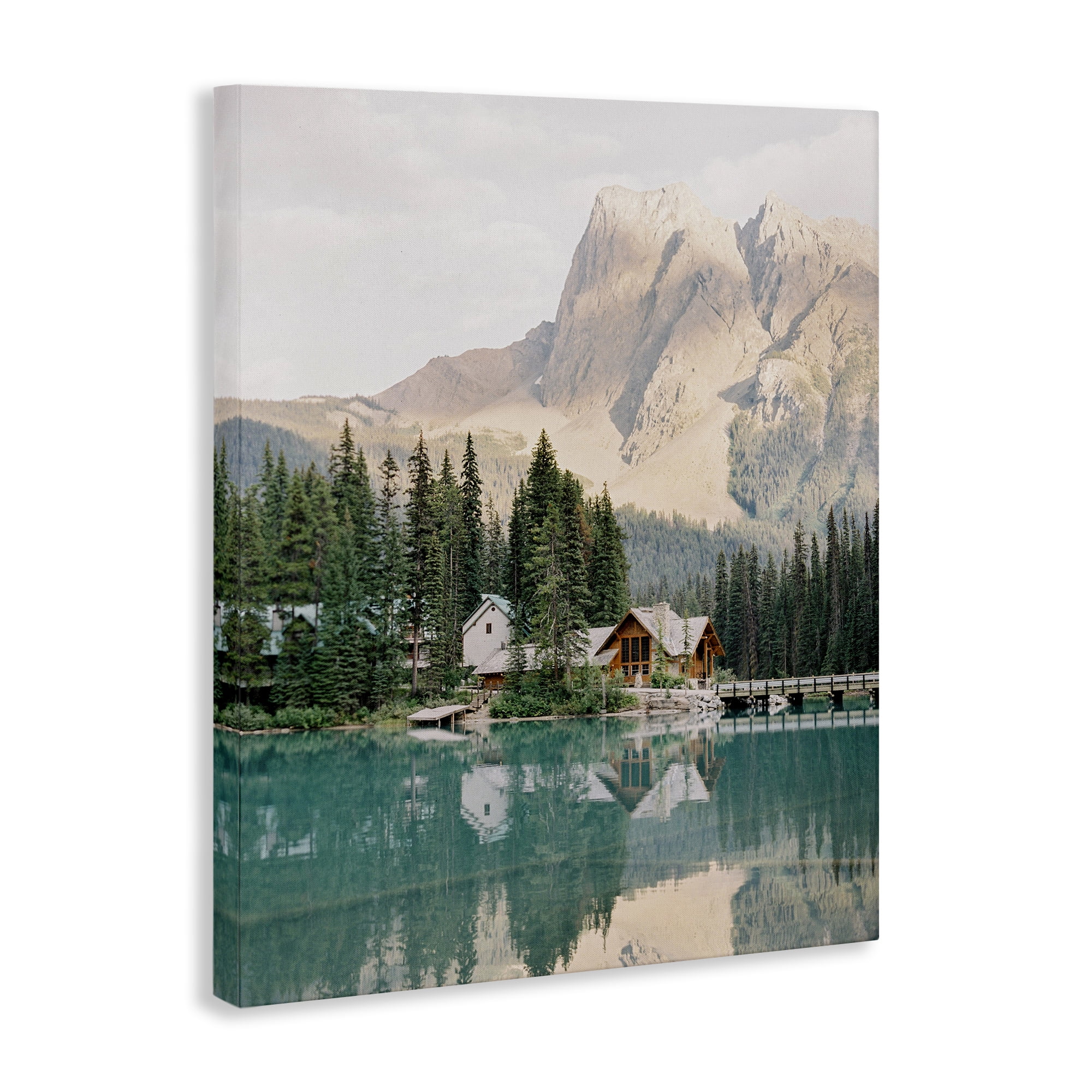 Stupell Industries Lakeside Cabin Landscape Landscape Photography Gallery Wrapped Canvas Art Print Wall Art, 36 x 48