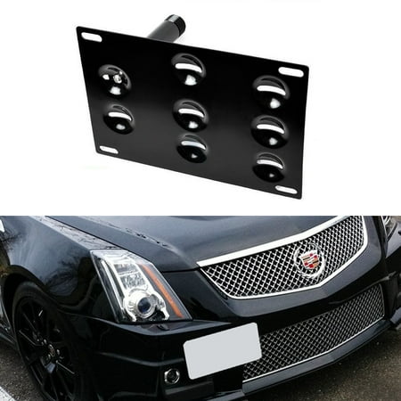 iJDMTOY Front Bumper Tow Hook Relocator License Plate Mounting Bracket For 2008-2013 Cadillac CTS and