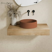 Lisse 14.5" Concrete Round Vessel Sink in Matte Terracotta
