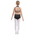 thumbnail image 2 of Jhaoyu Robe de Danse Latine pour Filles avec Strass, Franges, Justaucorps Sans Dos, Noir 6, 2 of 7