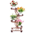 thumbnail image 2 of 4-Tier Metal Plant Stand Display Shelf with Wheels & Brake Flowers Pot Holder Movable for Patio Garden Livingroon, 2 of 9