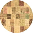thumbnail image 1 of Ahgly Company Indoor Round Patchwork Brown Transitional Area Rugs, 3' Round, 1 of 4