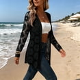 thumbnail image 5 of Womens Lightweight Cardigan Long Sleeve Open Front Jacquard Sheer Cardigan | Beach Cover Up, Thin Cardigan, Cute, Business Casual, Light, Jackets, Shrugs, Outerwear, Fall Fashion 2026 Black,L, 5 of 7