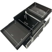 Ver Beauty Black Aluminum Train Case with Sliding Trays, Lockable Storage, Expandable Modular Design, 13.5 x 9.5 x 10.75