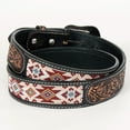 thumbnail image 2 of Bar H Equine Hand Carved Western Leather Belt Men Women Beaded Medium, 2 of 2