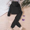 thumbnail image 5 of MANHUJI 2 Piece Sets for Toddler Girl Butterfly Print Long Sleeve Hoodie Pants Set for 1 To 8 Years (Black,110), 5 of 5