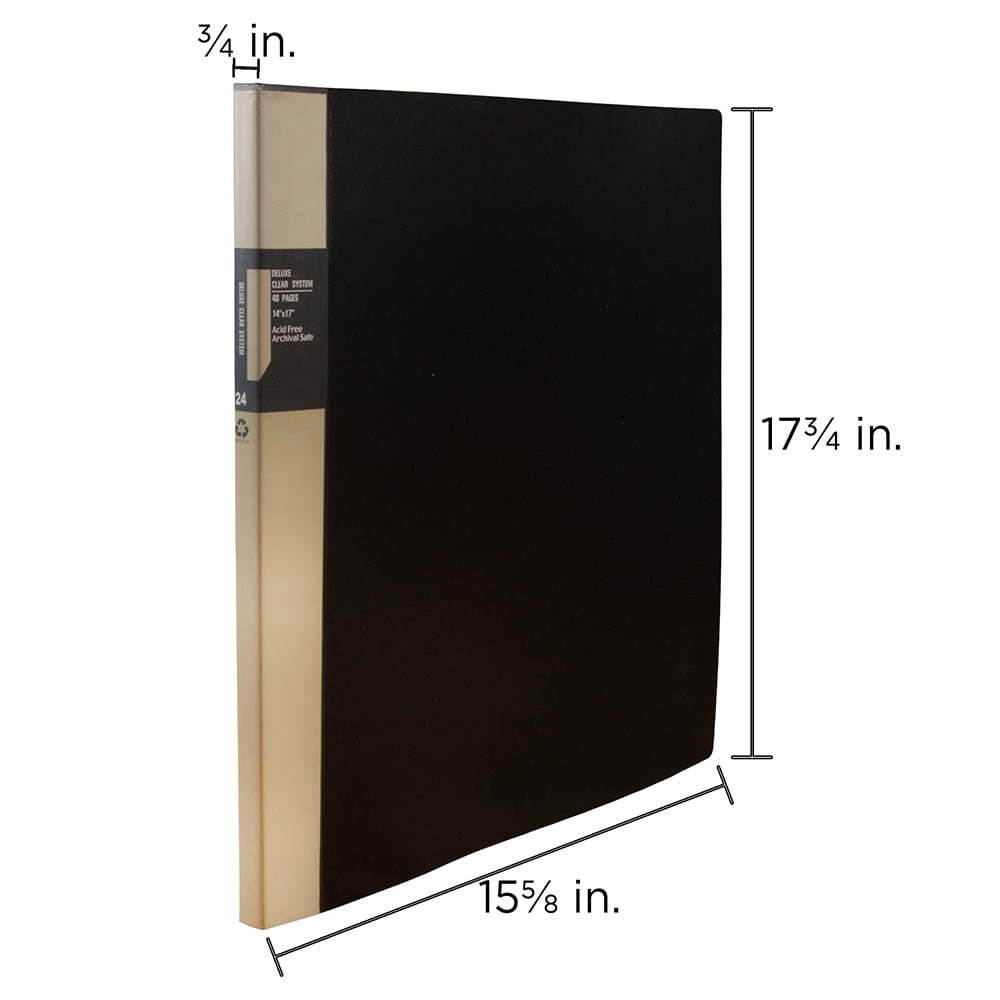 JAM Black Presentation Display Book, 14 x 17, 24 Pages, 1/Pack