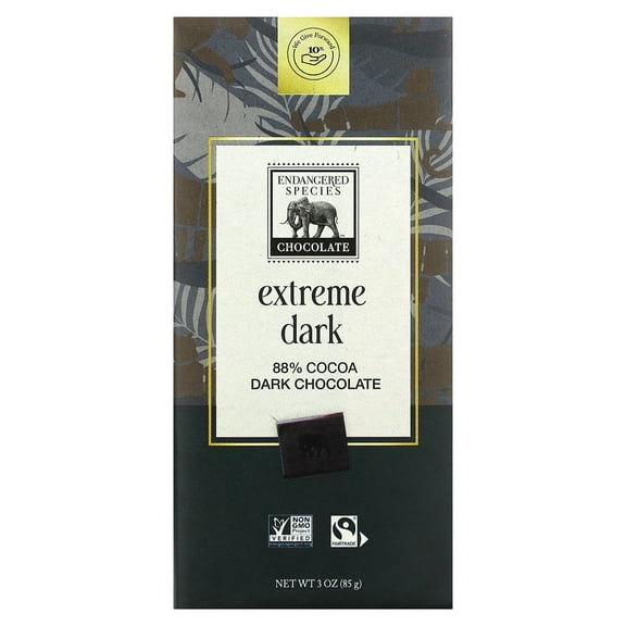 Endangered Species Chocolate Bar Black Panther, 3 Oz