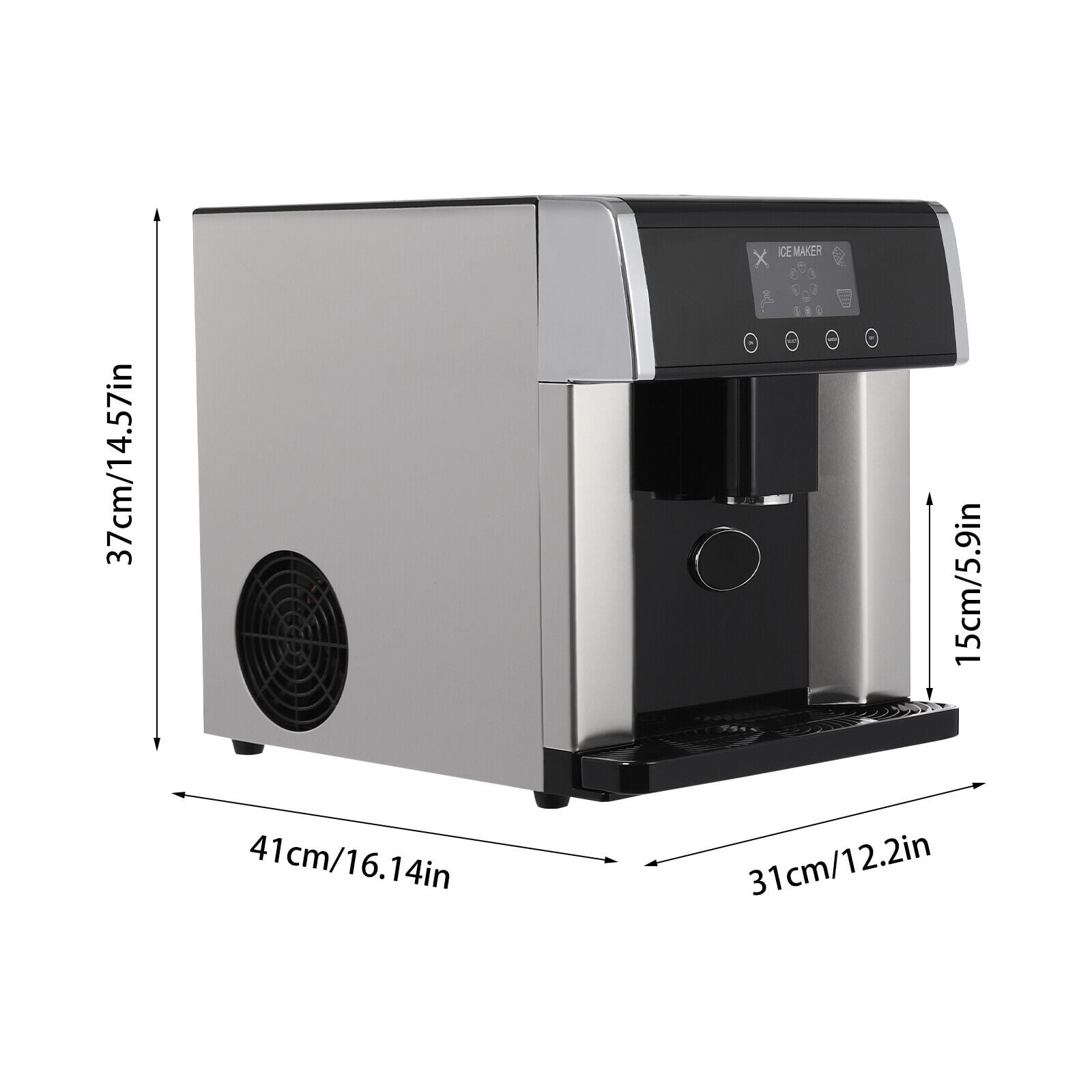 2in1 Self Dispensing Countertop Nugget Ice Maker Cold Water Making Machine