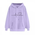 thumbnail image 1 of Pompotops Sweat à Capuche Ample à Manches Longues pour Femmes, 1 of 5