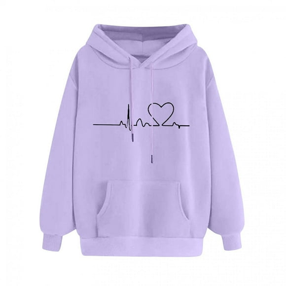 Mikilon Women Loose Long Sleeve Sweatshirt Pumpkin Hooded Hoodie Sweatshirt Blouse