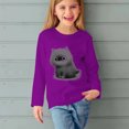 thumbnail image 5 of Odeerbi Kids Girls Fall Winter Basic Layering T-Shirt Cute Print Basic Tees Long Sleeve Shirts Cute Crewneck Tops Dressy Casual Blouses Base Layer Kids Clothes Purple, 5 of 5