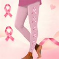 thumbnail image 2 of Leggings For Women Breast Cancer Awareness Pink Ribbon Graphic Breathable Seamless Casual Buttery Soft Leggings, 2 of 5
