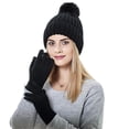 thumbnail image 3 of Ensemble Bonnet et Gants en Tricot pour Femmes Sortie de Ski d'Hiver, 3 of 5