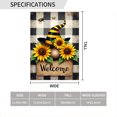 thumbnail image 2 of Sunflower Gnome Buffalo Plaid Polyester Garden Flag 12.5x18 Inch - Double-Sided Vertical Seasonal Farmhouse Yard Decor, 2 of 6