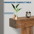 thumbnail image 3 of Accreate 63 Inches Long Console Table, Wooden Entry Table for Entryway, Rustic Sofa Tables Behind Couch, Farmhouse 2-Tier Entryway Tables with U-Shaped Base for Hallway, Living Room, Entrance, Foyer, 3 of 7