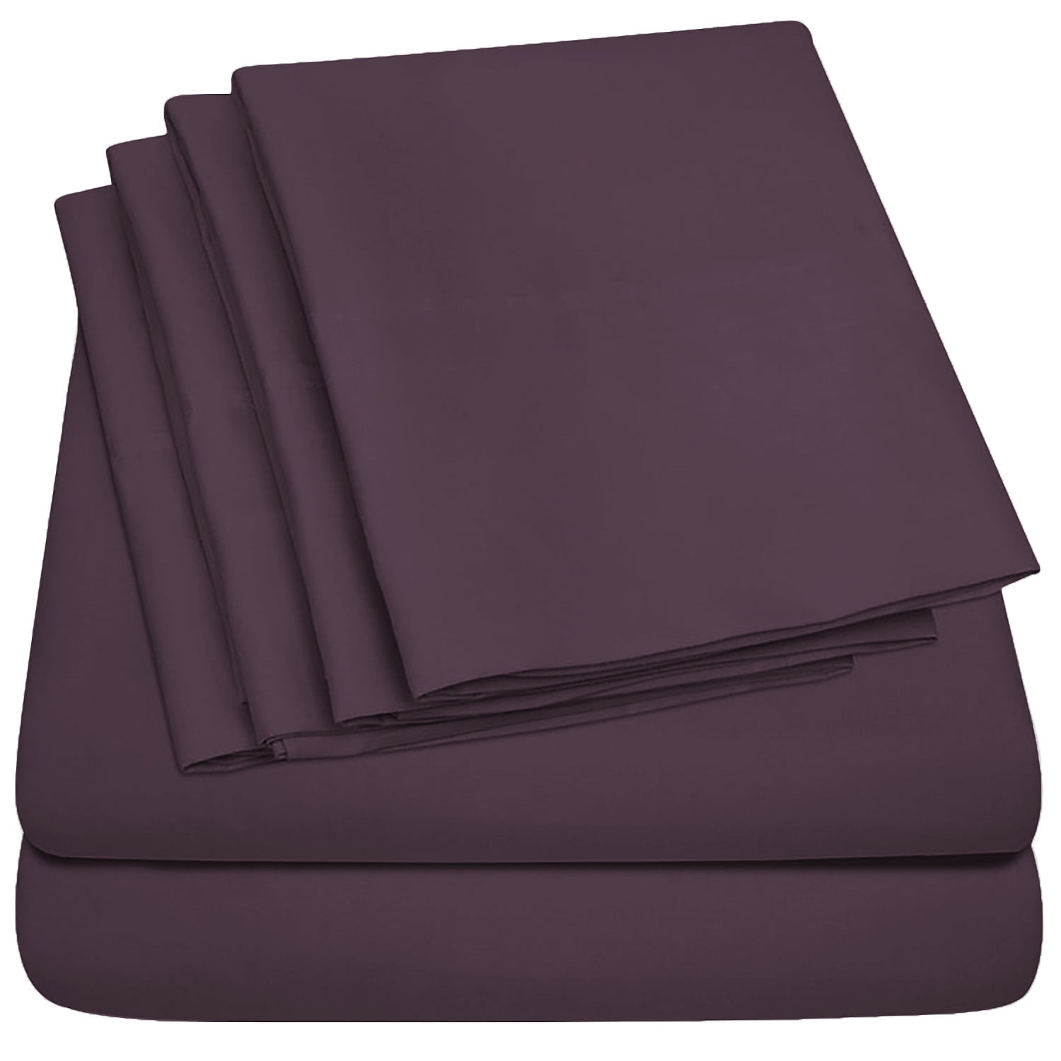 Premium Home Collection Microfiber Soft Cooling Bed Sheet Set - 6 Piece, California King, Egg Plant