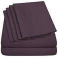 thumbnail image 4 of Premium Home Collection Microfiber Soft Cooling Bed Sheet Set - 6 Piece, Queen, Egg Plant, 4 of 7