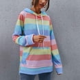 thumbnail image 3 of Sudaderas con capucha a Rayas NikouMX para Mujer Largas de Arco Iris, 3 of 7