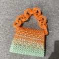 thumbnail image 5 of Bolsos de noche huecos para mujer, bolsos de diseñador de lujo, carteras, novedad de 2024, en PC, con cuentas tejidas, color degradado, asa de anillo para playa, 5 of 5