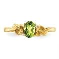 thumbnail image 5 of Solid 14k Yellow Gold 6x4mm Oval Peridot Green August Gemstone Diamond Engagement Ring Size 6.5 (.016 cttw.), 5 of 6