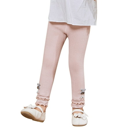 

JAHH Clearance Sweatpants Trousers Fashion Casual Toddler Kids Girls Cotton Thick Lined Warm Leggings Knitted Pantihose Stretchy Basic Ninth Pantyhose for Winter Stocking(2-4 Years Pink)