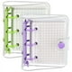 thumbnail image 1 of 2 Juegos Mini Tapas Transparentes para Carpetas de 3 Anillas con Bolsa de Papel Interior de Carpeta Carpeta de de Cuaderno de PVC Suave Transparente (Verde, PúRpura), 1 of 7