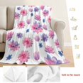 thumbnail image 5 of Purple Pink Spring Floral Blanket Soft Cozy Warm Throw Blanket for Couch, Plush Fuzzy Flannel Fleece Blankets for Sofa, Summer Botanical Flower Bed Blankets Lightweight Gifts for Women, 40"x50", 5 of 9