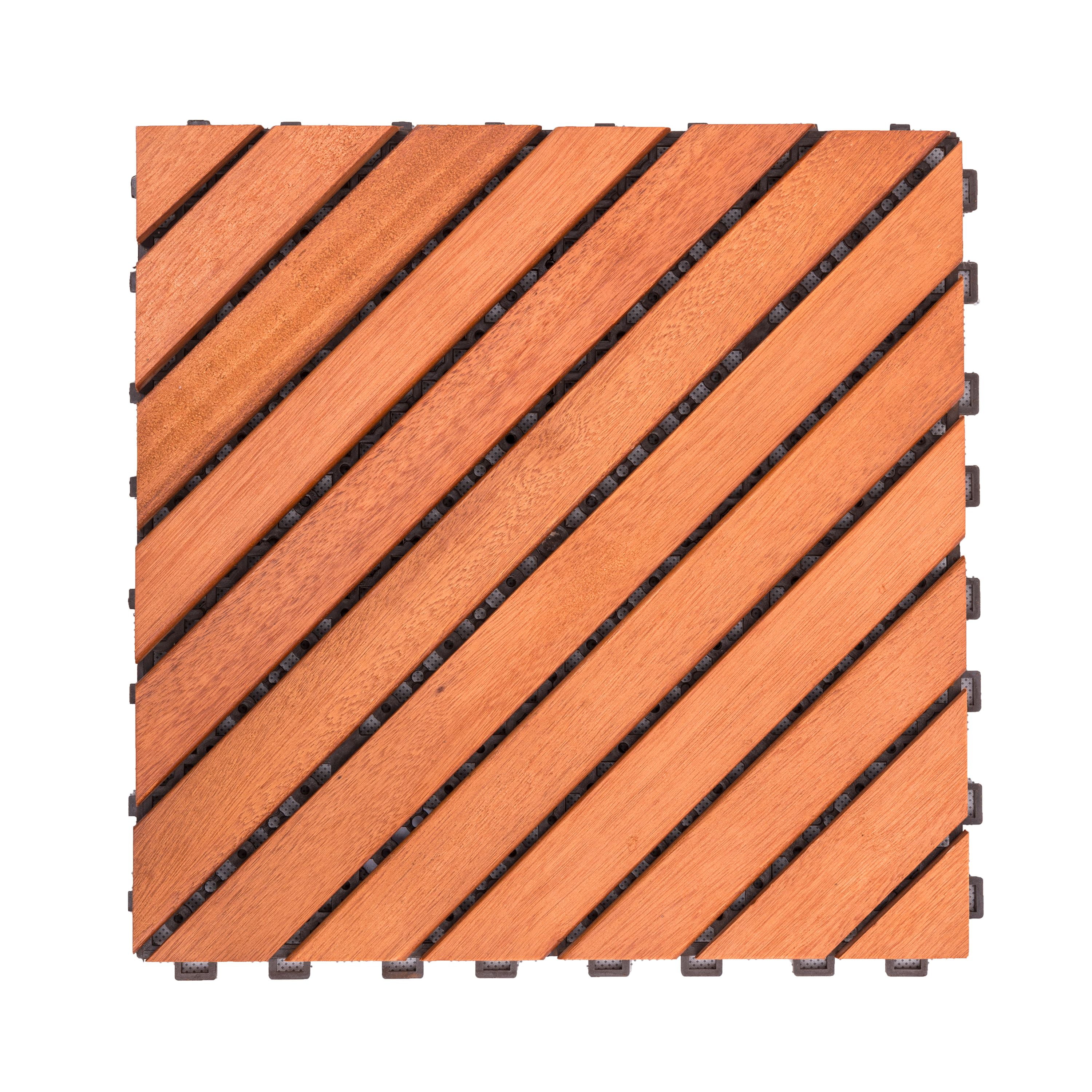 VIFAH 12 Diagonal Slat Eucalyptus Interlocking Deck Flooring Materials