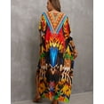thumbnail image 4 of EDOLYNSA Kaftan Dresses for Women Long Printed Maxi Caftan Dress Swimsuit Cover up Resort Wear, 4 of 7