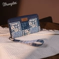 thumbnail image 3 of Wrangler Wristlet Wallets for Women, Designer Shimmer Western Wallets, Bifold Zipper Wallet, Jean, 3 of 6