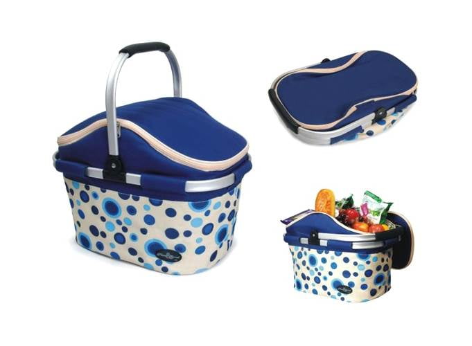 Collapsible Picnic Cooler Basket in Blue