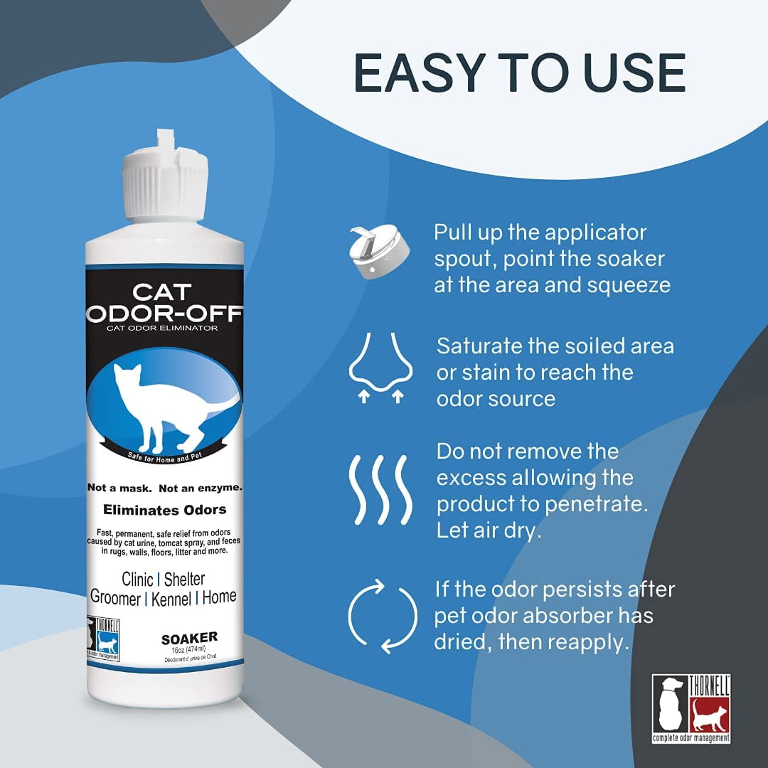 Cat Odor-Off Pet Odor Eliminator Spray – Original Scent 16oz Ready to Use Cat Urine Odor Eliminator Spray for Pet Urine Odor Tomcat Spray & Feces on Carpet Litter Boxes & More