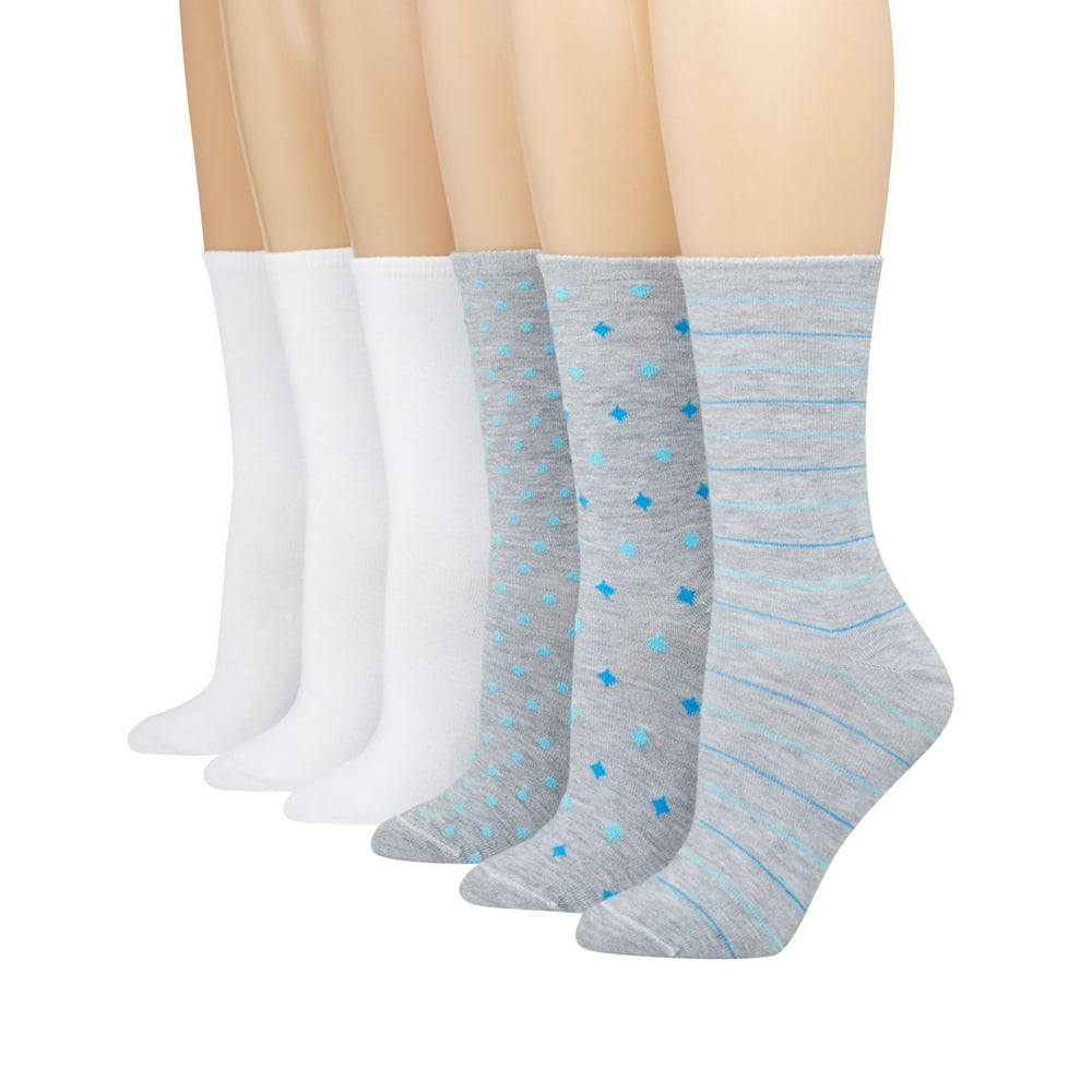 Hanes Women's ComfortBlend Crew Socks 6 Pair