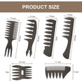 thumbnail image 2 of Peine para el cabello para hombres, peine de peluquería de 6 piezas, cepillo antiestático, herramienta de peluquería para hombres, peine con forma de aceite, peines de dientes anchos, negro, 2 of 5