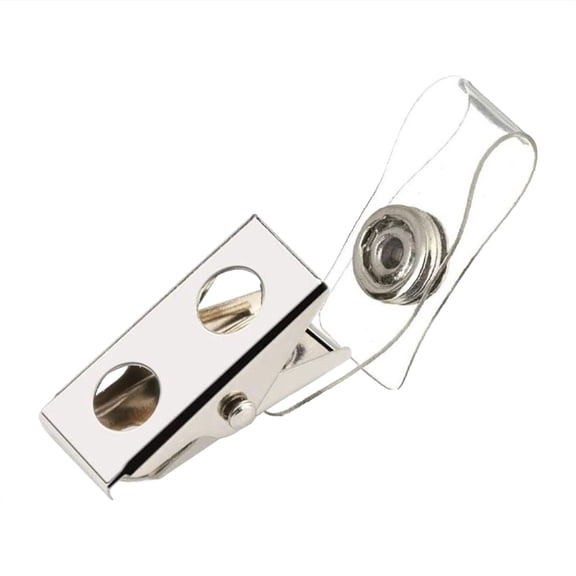 Cosmug 25 Pack Metal Badge Clips with Vinyl Straps Id Card Holder Clips Lanyard Accessories Name Tag Clips for Office School Conference Badge Holders Supplies 25* Clip