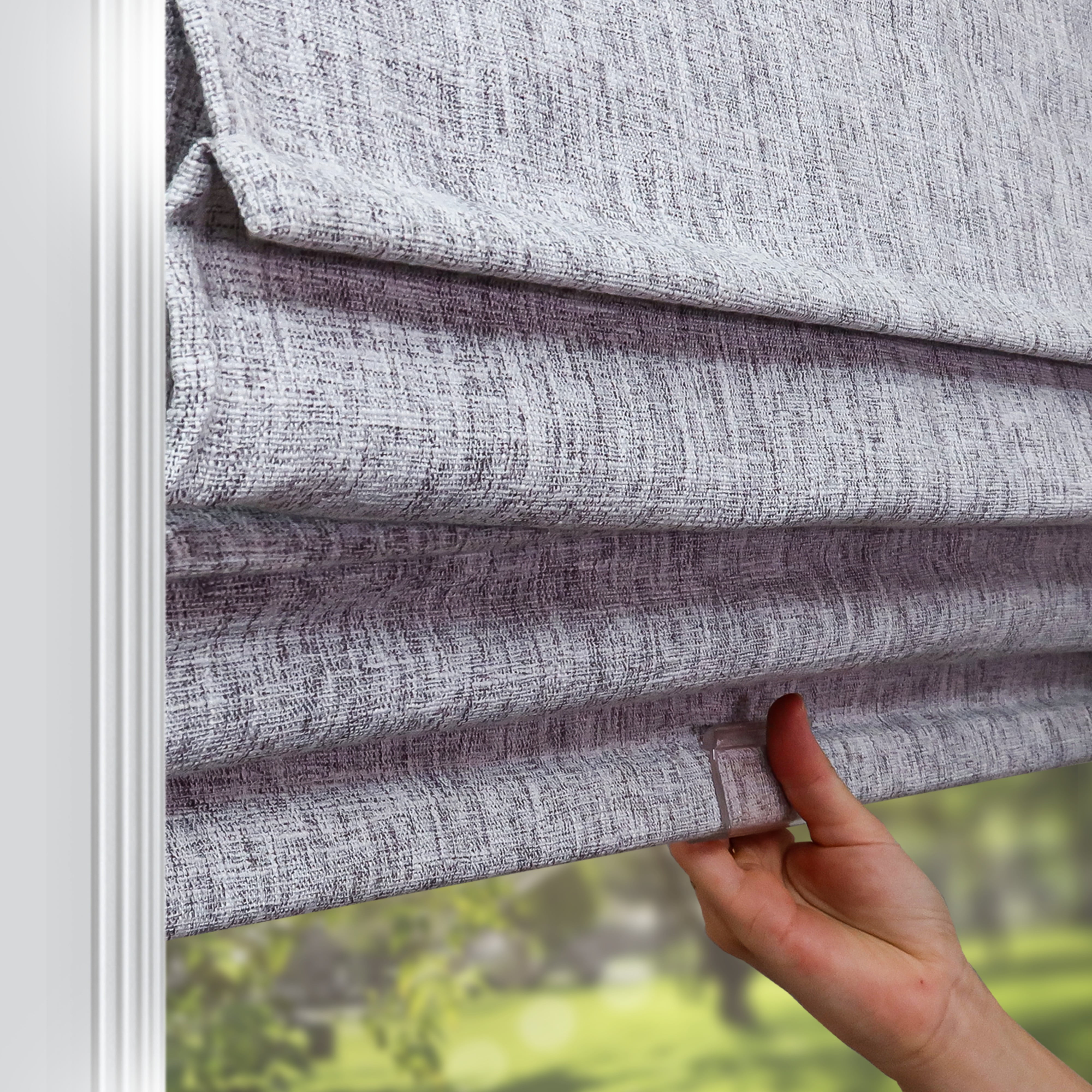 Chicology Cordless Roman Shade, Blackout, Lexington Gainsboro, 31"W X 72"H