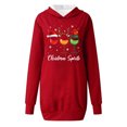 thumbnail image 1 of WEAIXIMIUNG Chandail en Molleton pour Femmes Veste Longue Décontractée Col Rond Poche Imprimé Flocon de Neige de Noël, 1 of 3