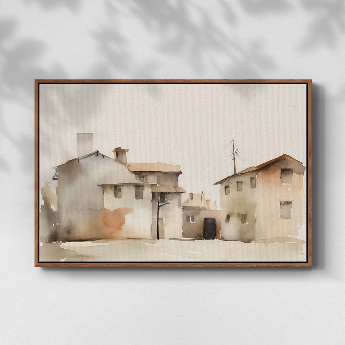 Vintage Landscape-XI By Wexford Home Framed in Walnut Wood Gallery Wrapped Canvas 27 in. x 41 in.